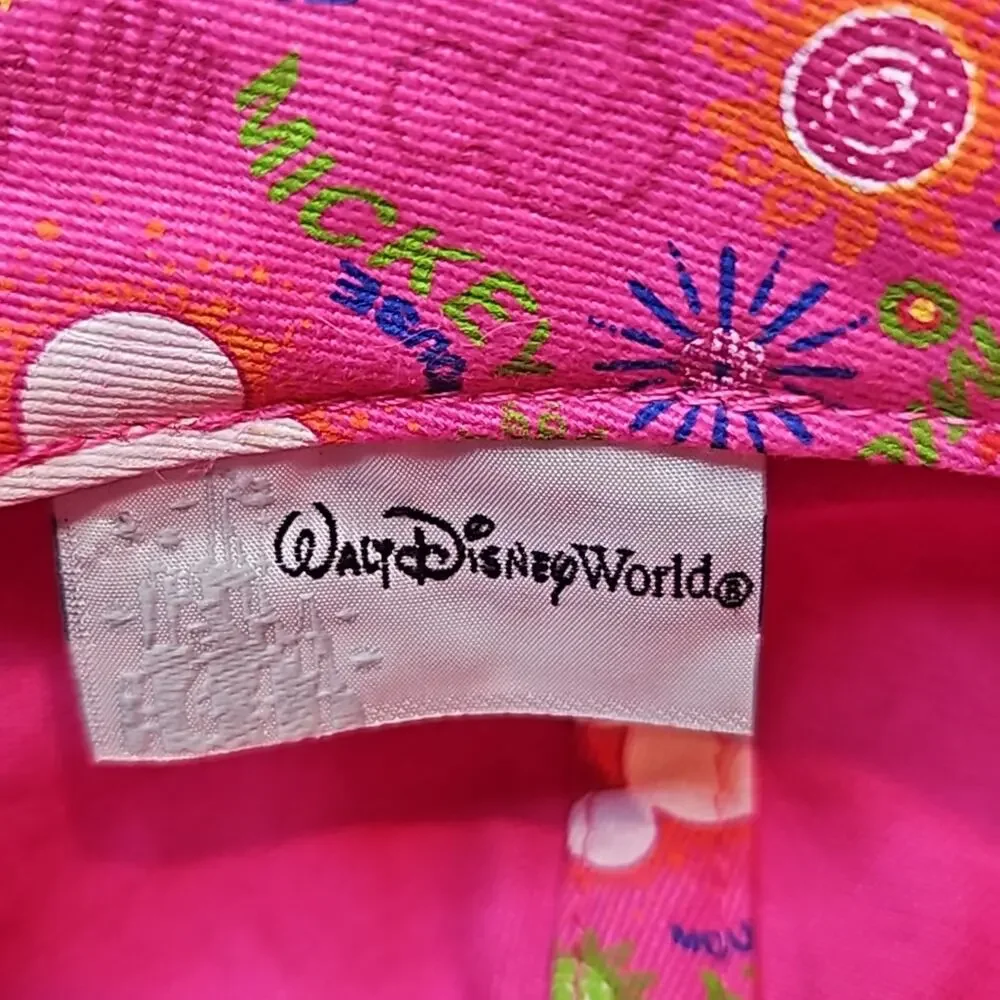 Walt Disney World Girls Hat Pink Distressed Mickey Mouse Logo - Adjustable